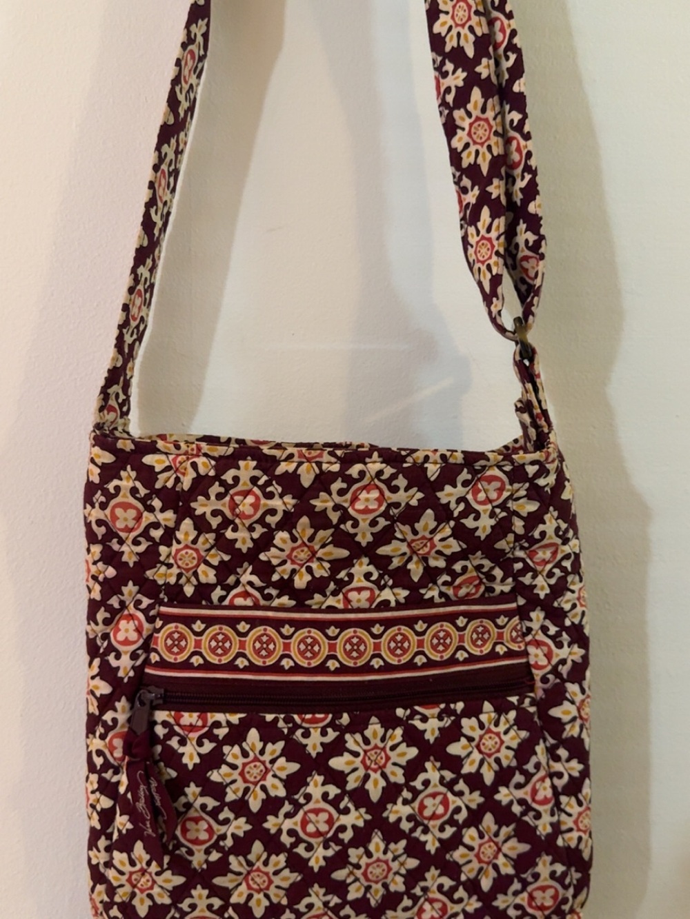 Vera Bradley Burgundy Floral Quilted Crossbody